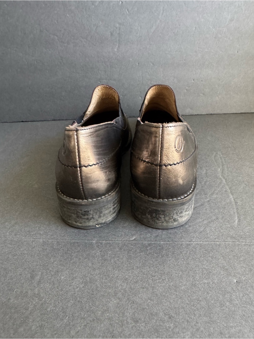 Casta Loafers Metallic Leather Shoes Slip On Vintage Style 39 - Picture 7 of 13